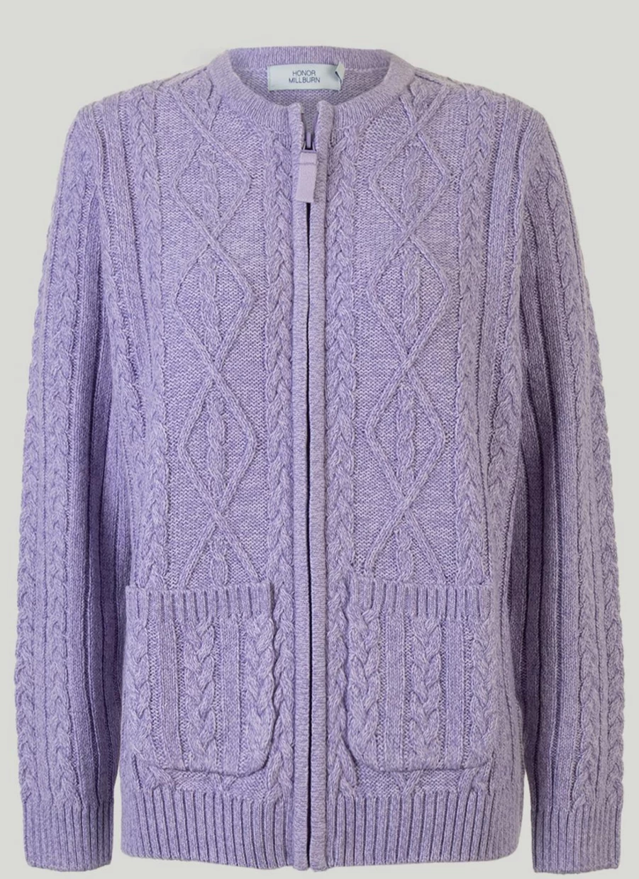 Honor Millburn Women's Zip Front Cardigan - Stylish Knit Sweater for Casual Wear