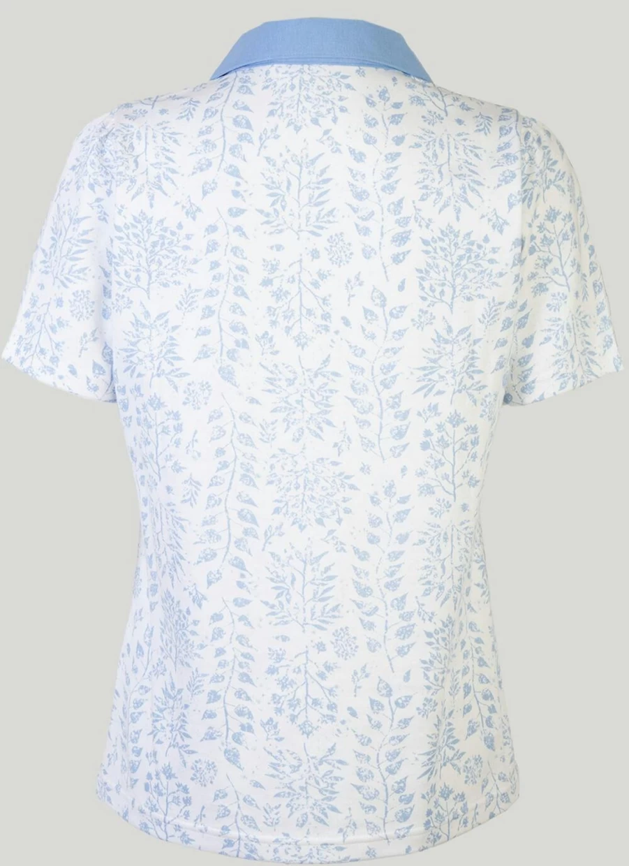 Isle Women's Printed Polo Shirt - Stylish Casual Comfort Fit Top