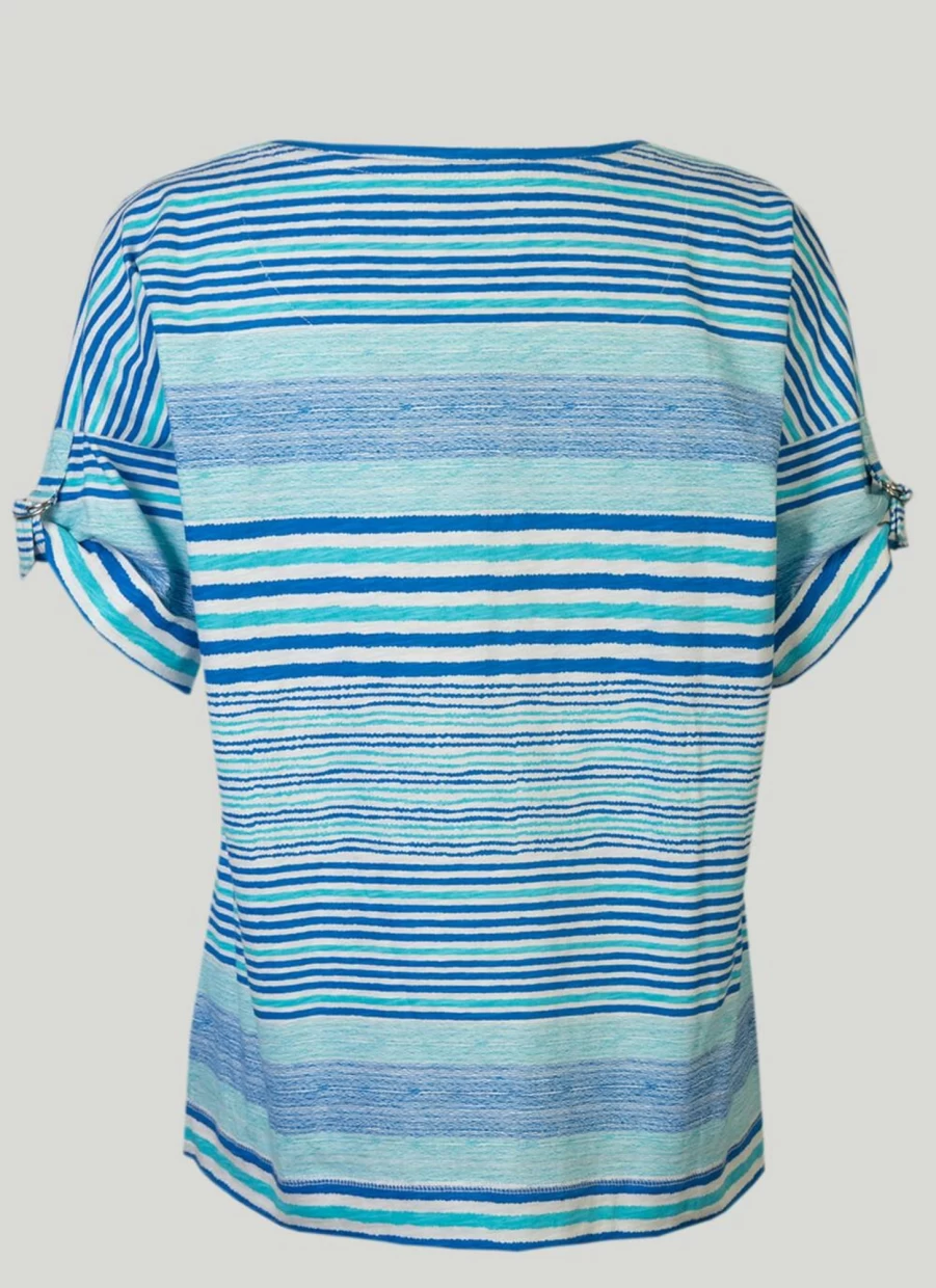 "Isle Women's Blue Striped Top - Stylish Casual Shirt for Women"