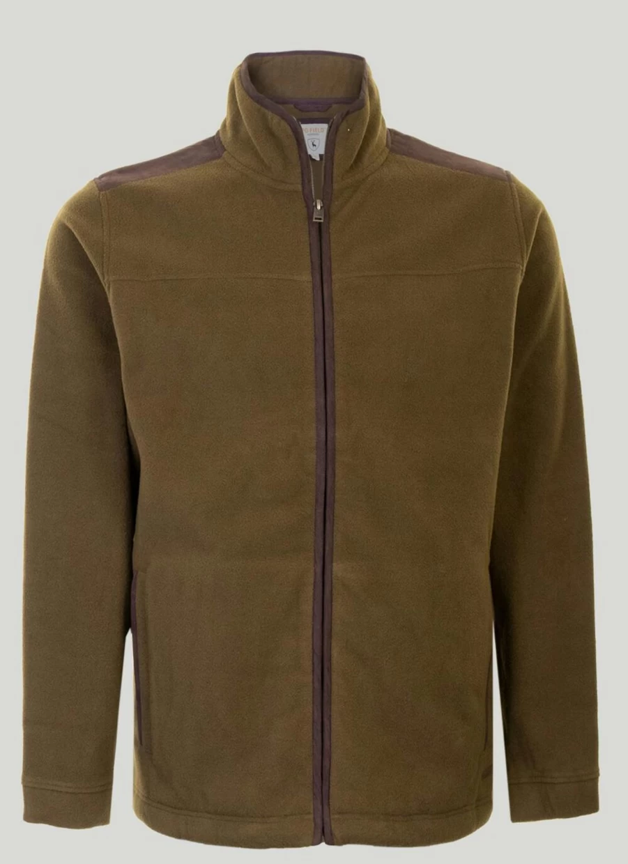 PG Field Men's Suede Trim Fleece Jacket - Warm Winter Coat for Men