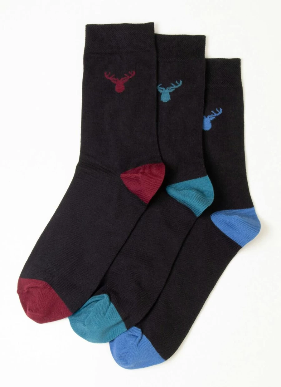 James Pringle Men's 3 Pack Stag Design Socks for Comfort and Style