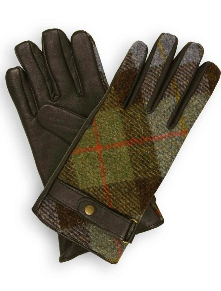 Women's Harris Tweed Gloves - Classic Check Pattern, Warm & Stylish