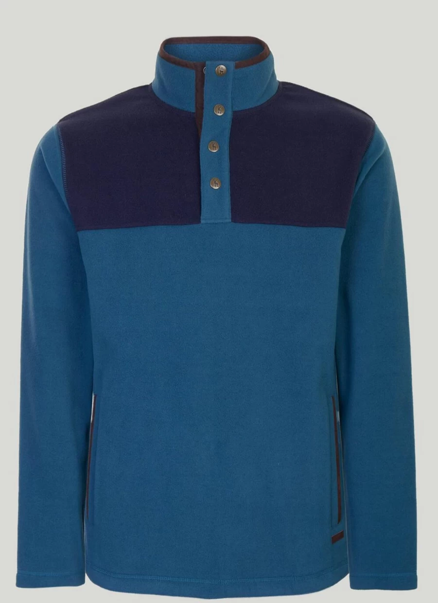 PG Field Men's Popper Neck Fleece Top - Warm & Comfortable Quarter Zip Pullover