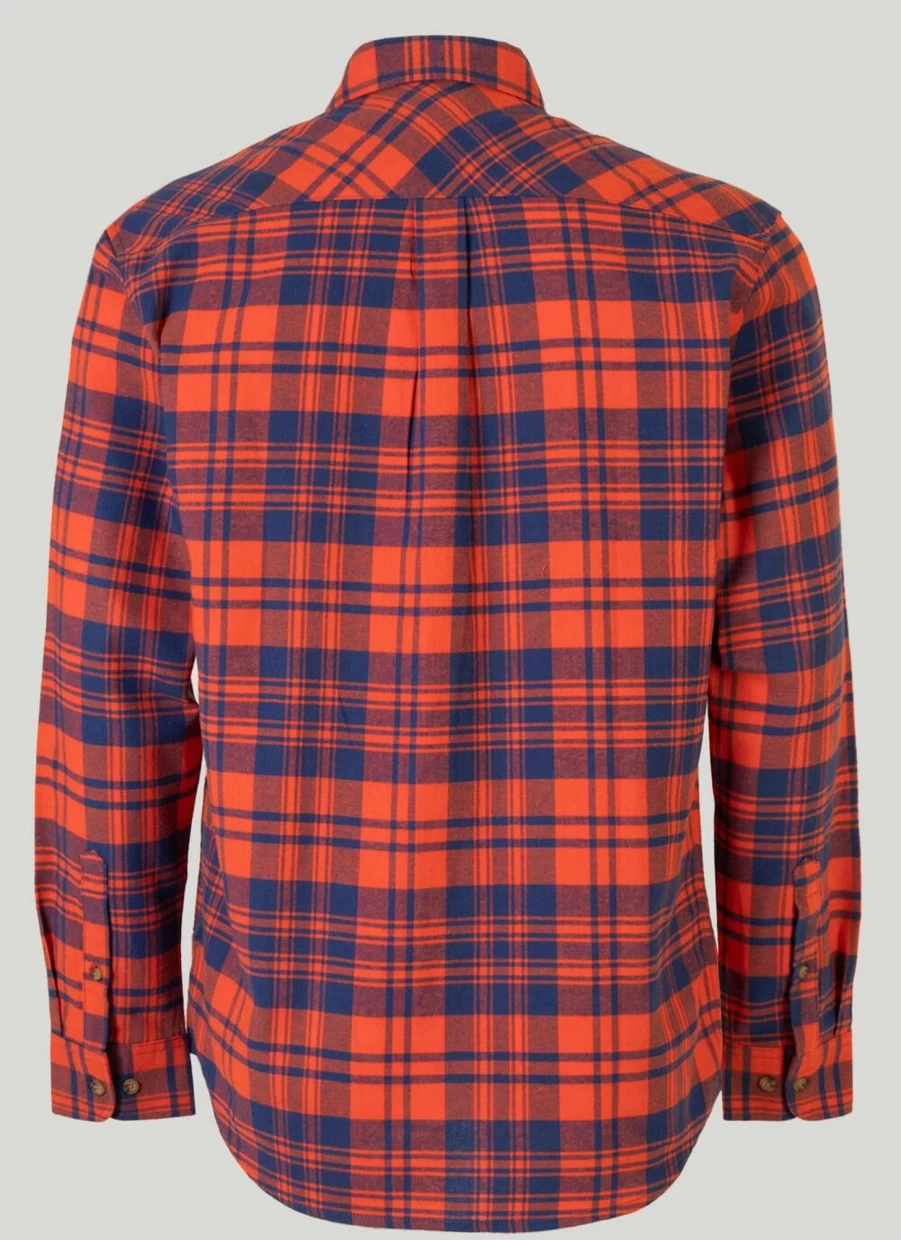PG Field Men's Flannel Check Shirt - Soft Plaid Long Sleeve Button-Up for Men
