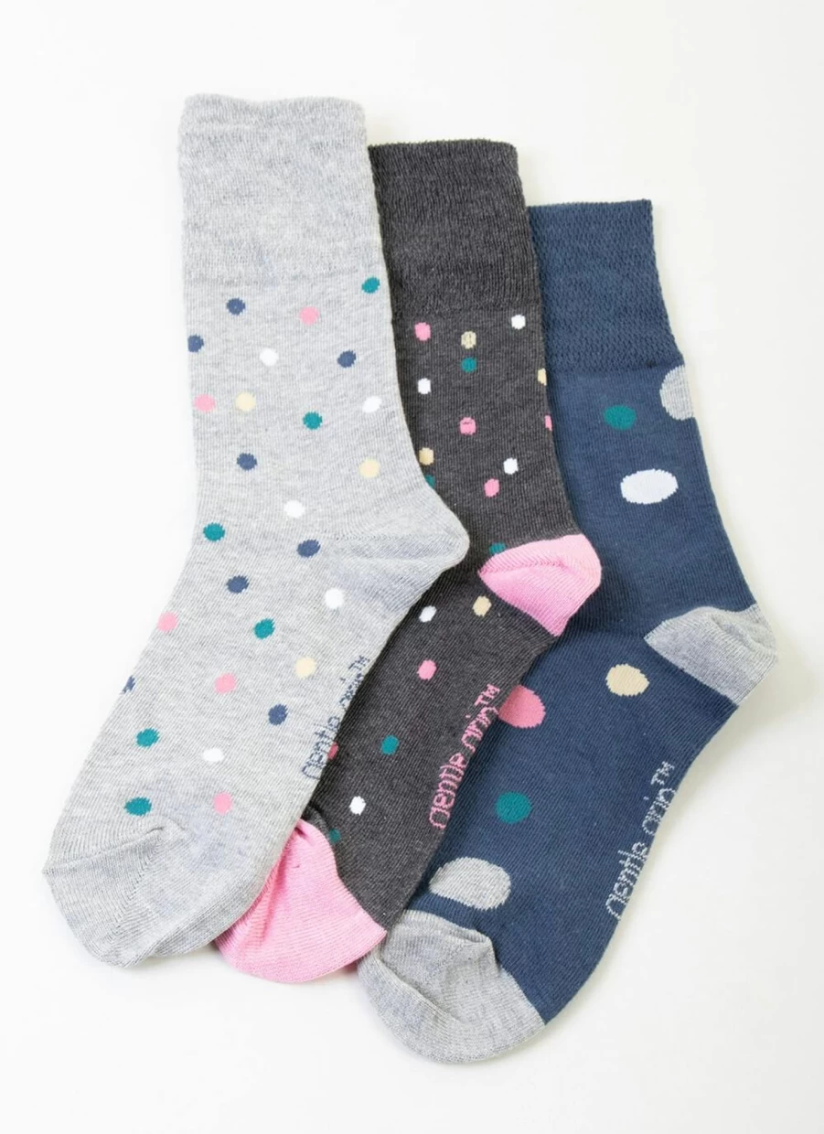 "Gentle Grip Women's 3 Pack Fashion Patterned Socks – Soft & Comfortable"