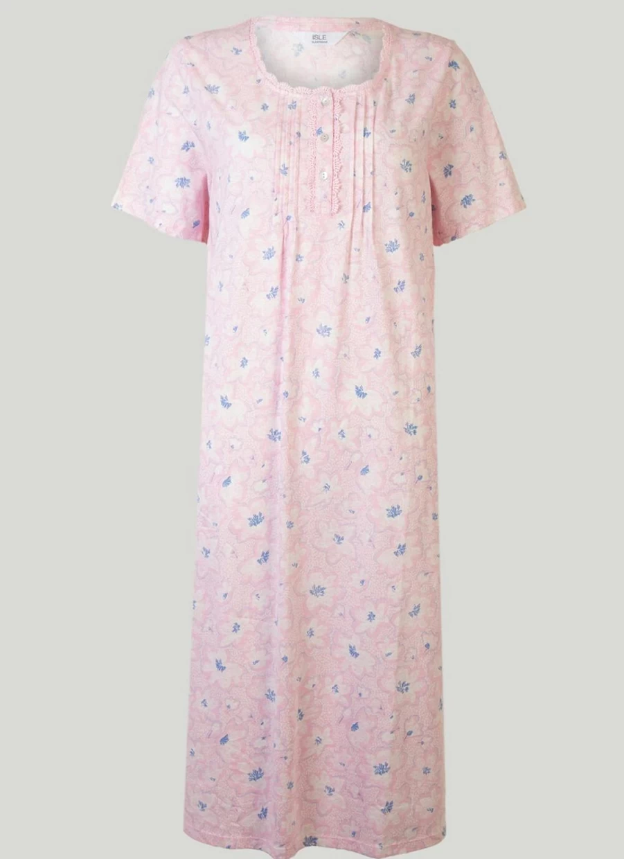 "Isle Women's Floral Print Nightie - Soft Comfort Sleepwear"