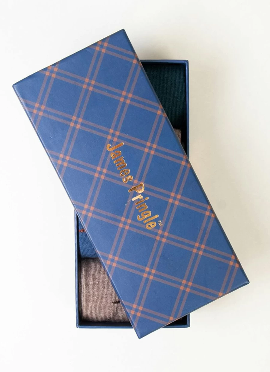 James Pringle Men's Luxury Pheasant Socks Gift Set - 4 Pack Premium Boxed Hosiery for Gifts