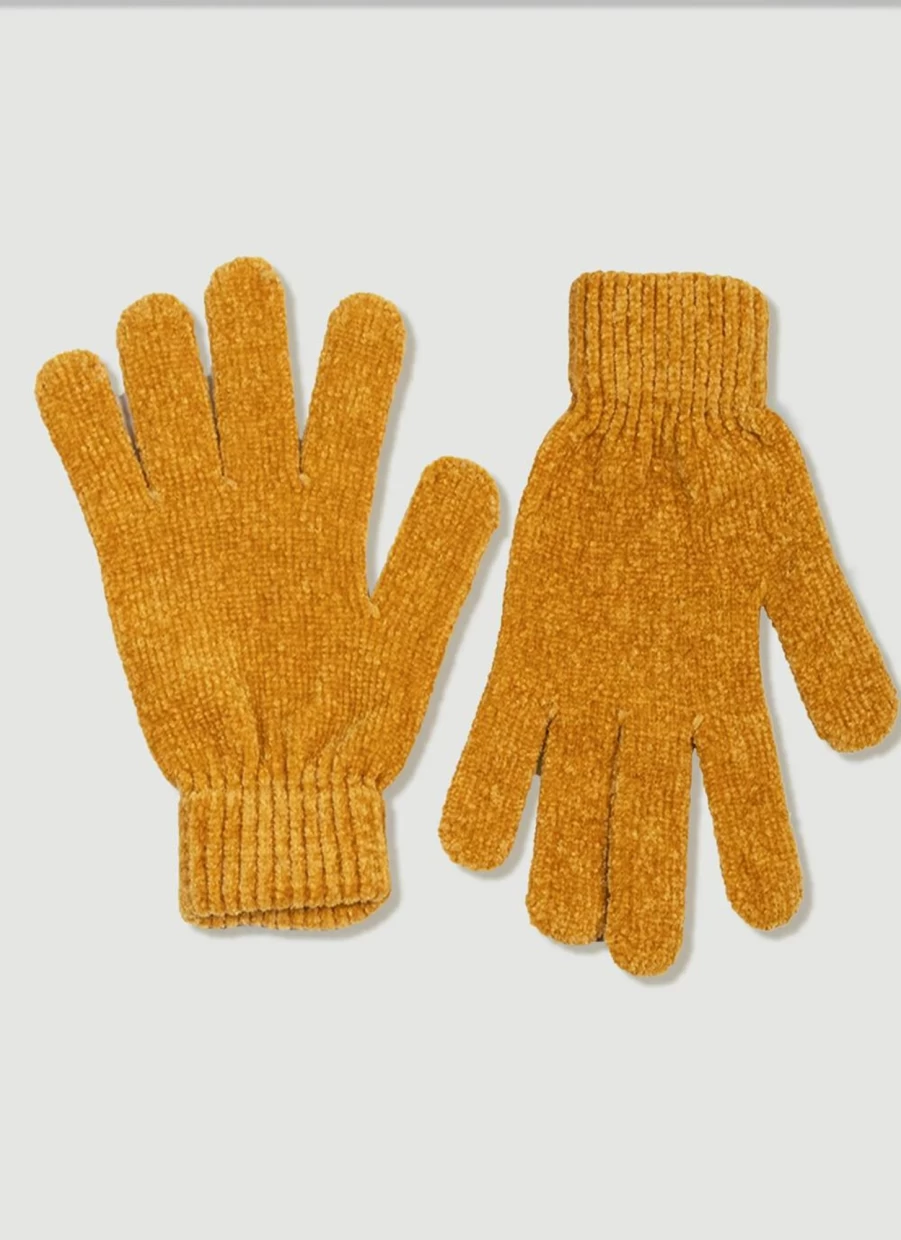Isle Women's Ochre Chenille Gloves - Soft Textured Winter Gloves for Women