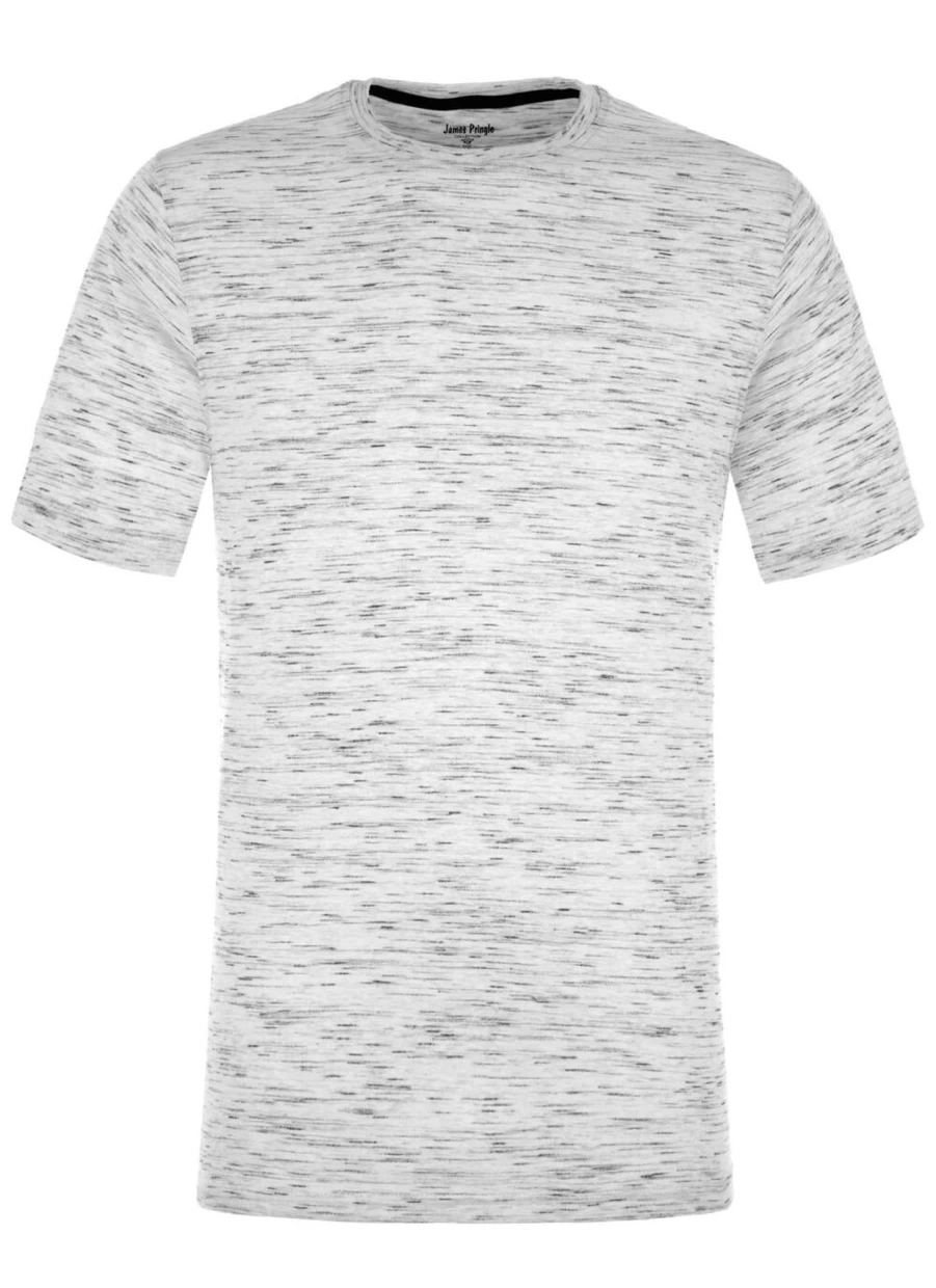James Pringle Men's Ecru Marl Cotton T-Shirt - Classic Casual Tee