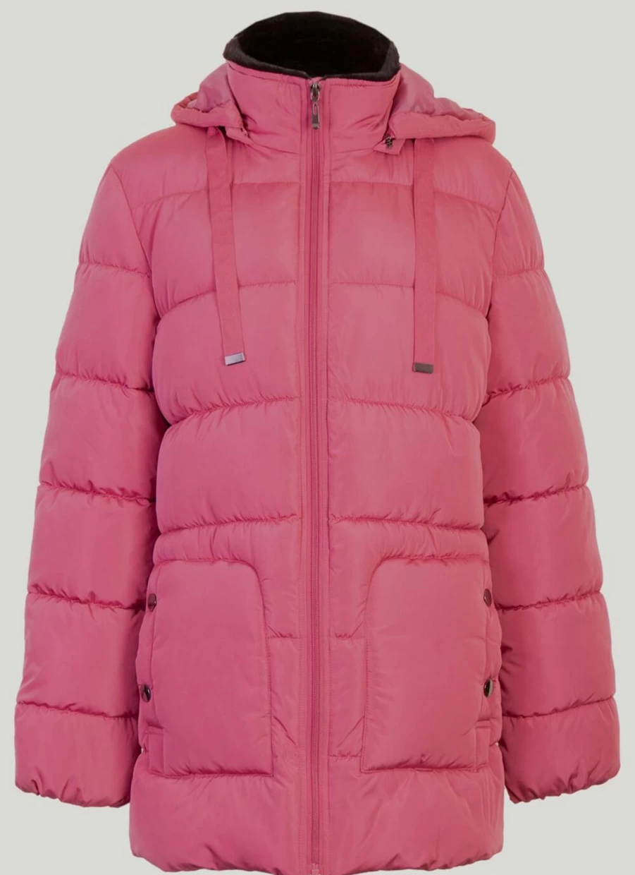 "Isle Women's Rose Quilted Coat with Fur Trim – Luxurious Winter Outerwear"