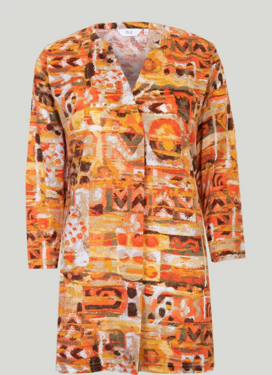 "Isle Women's Printed Tunic Top - Stylish Flowy Blouse for Casual Wear"