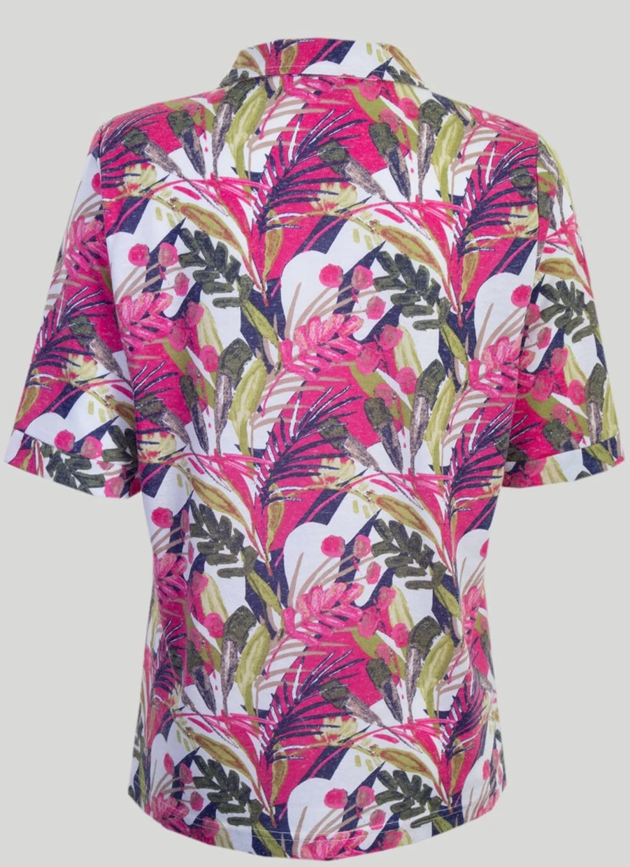 Isle Women's Printed Polo Shirt - Stylish Casual Comfort Fit Top