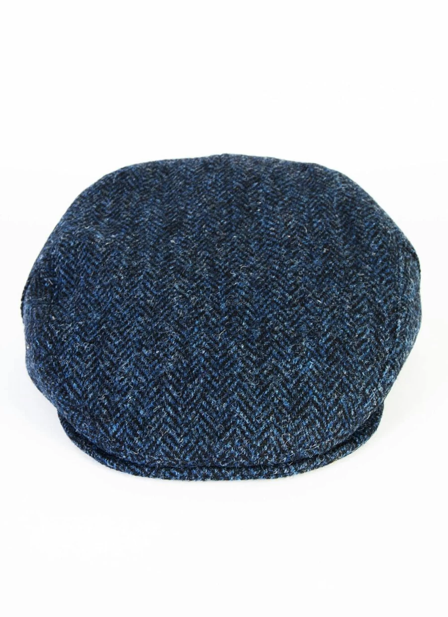Harris Tweed Men's Classic British Flat Cap - Vintage Wool Hat for Gentlemen