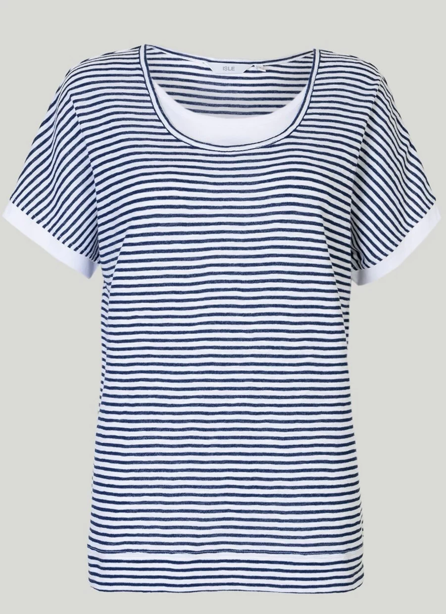 Isle Women's Stripe Insert Top - Stylish Striped Blouse for Women