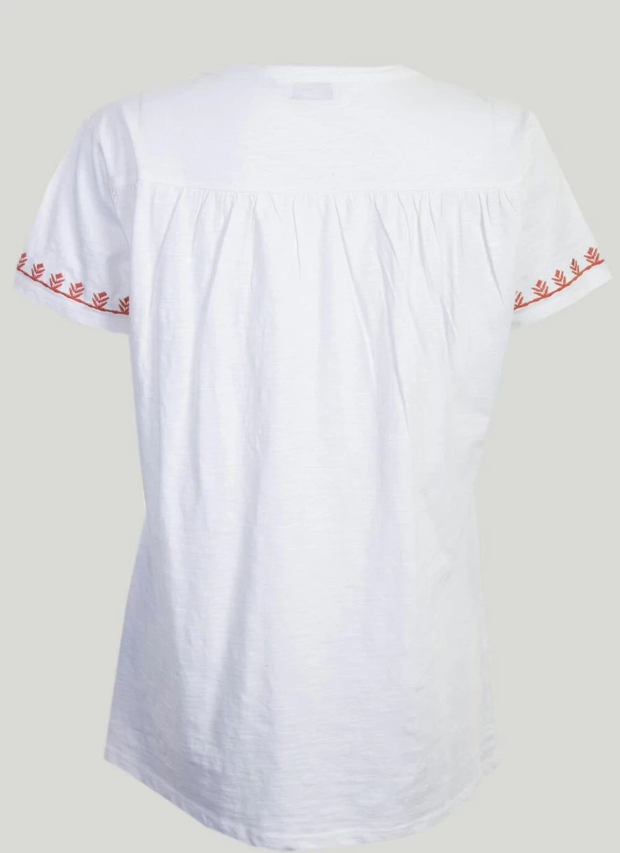 Isle Women's Embroidered T-Shirt - Stylish & Comfortable Cotton Top
