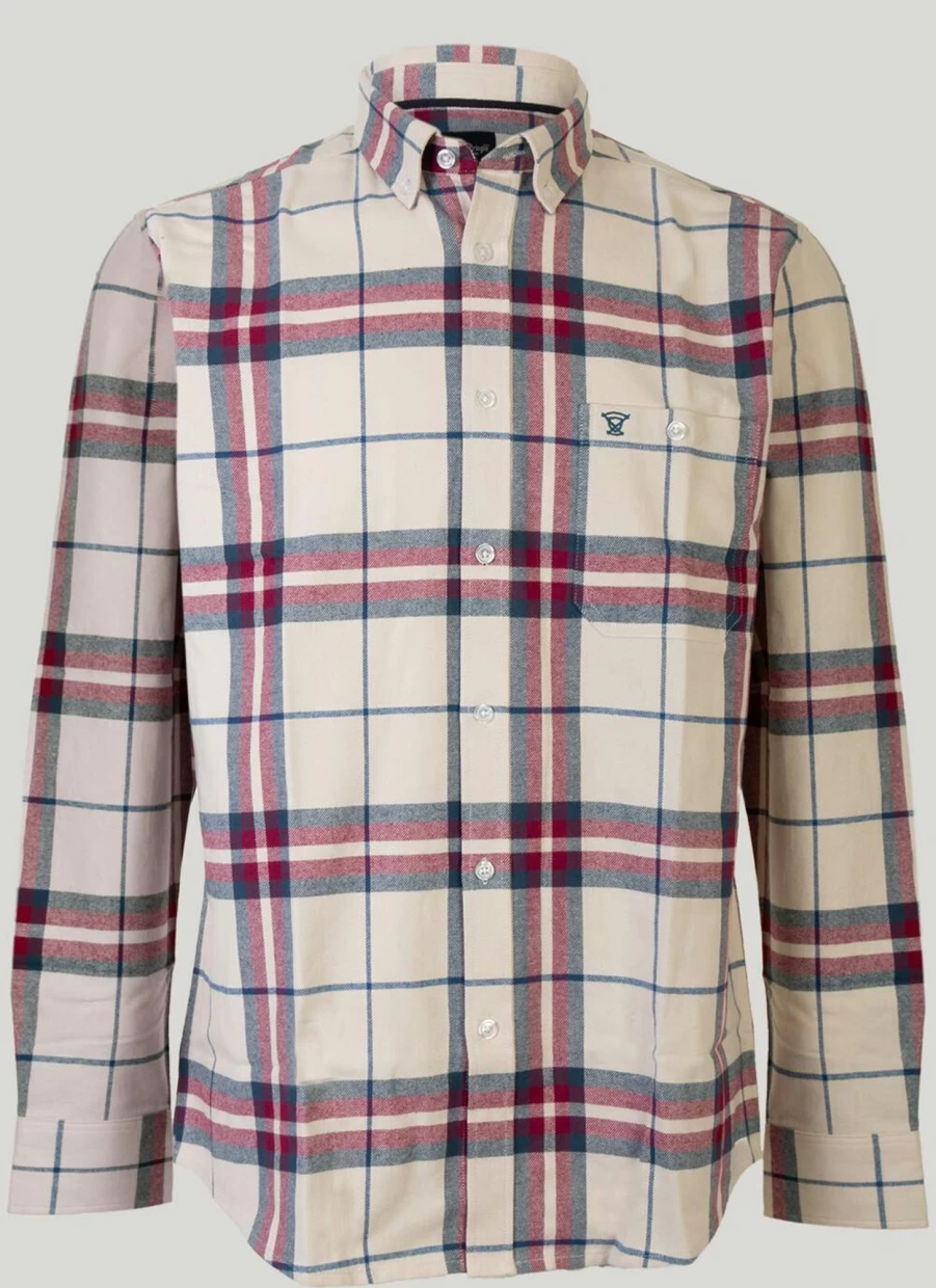 James Pringle Men's Long Sleeve Cotton Check Shirt - Classic Plaid Button-Up for Casual Wear