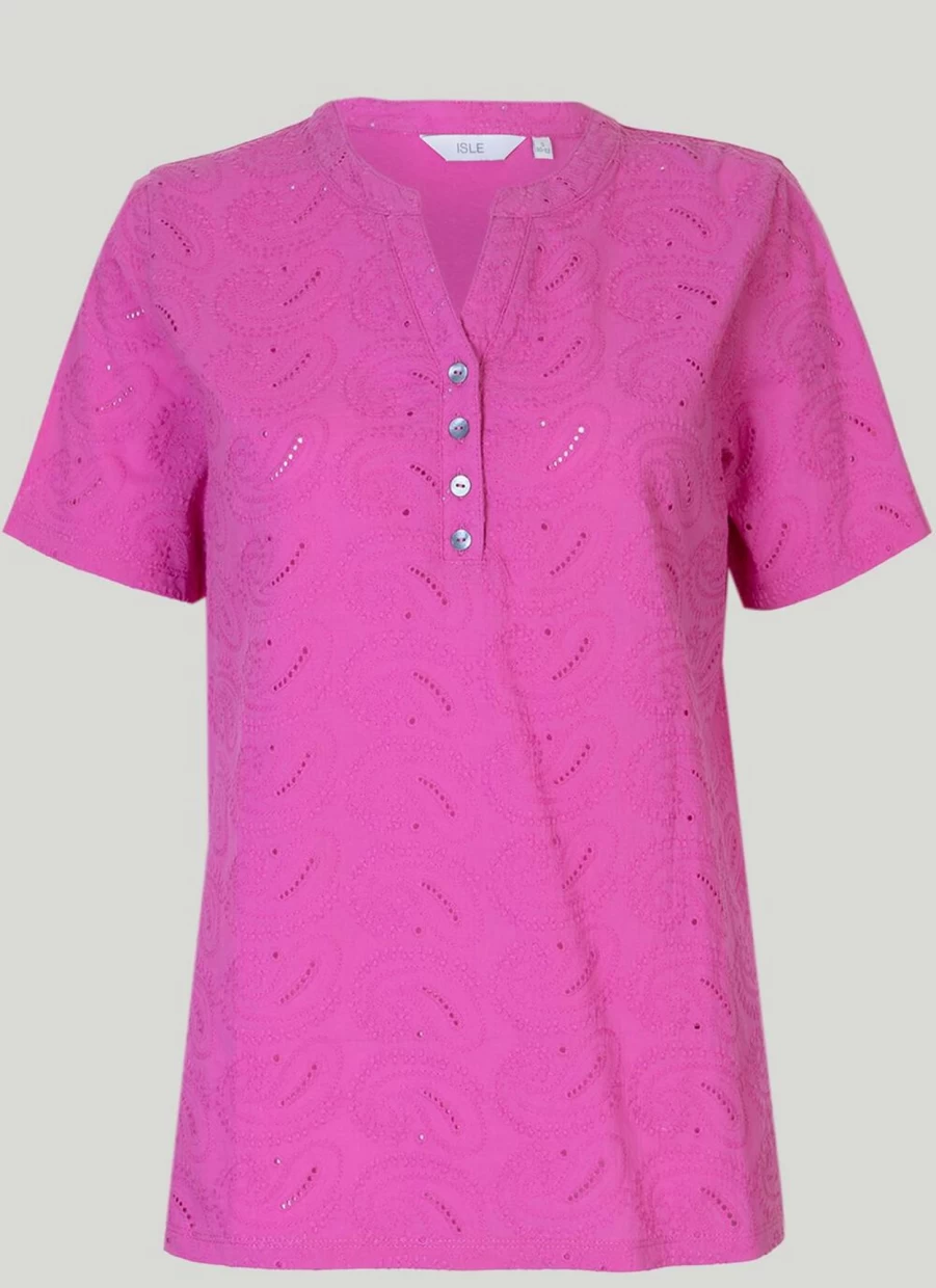 Isle Women's Embroidered Floral Top - Elegant Handcrafted Blouse for Women