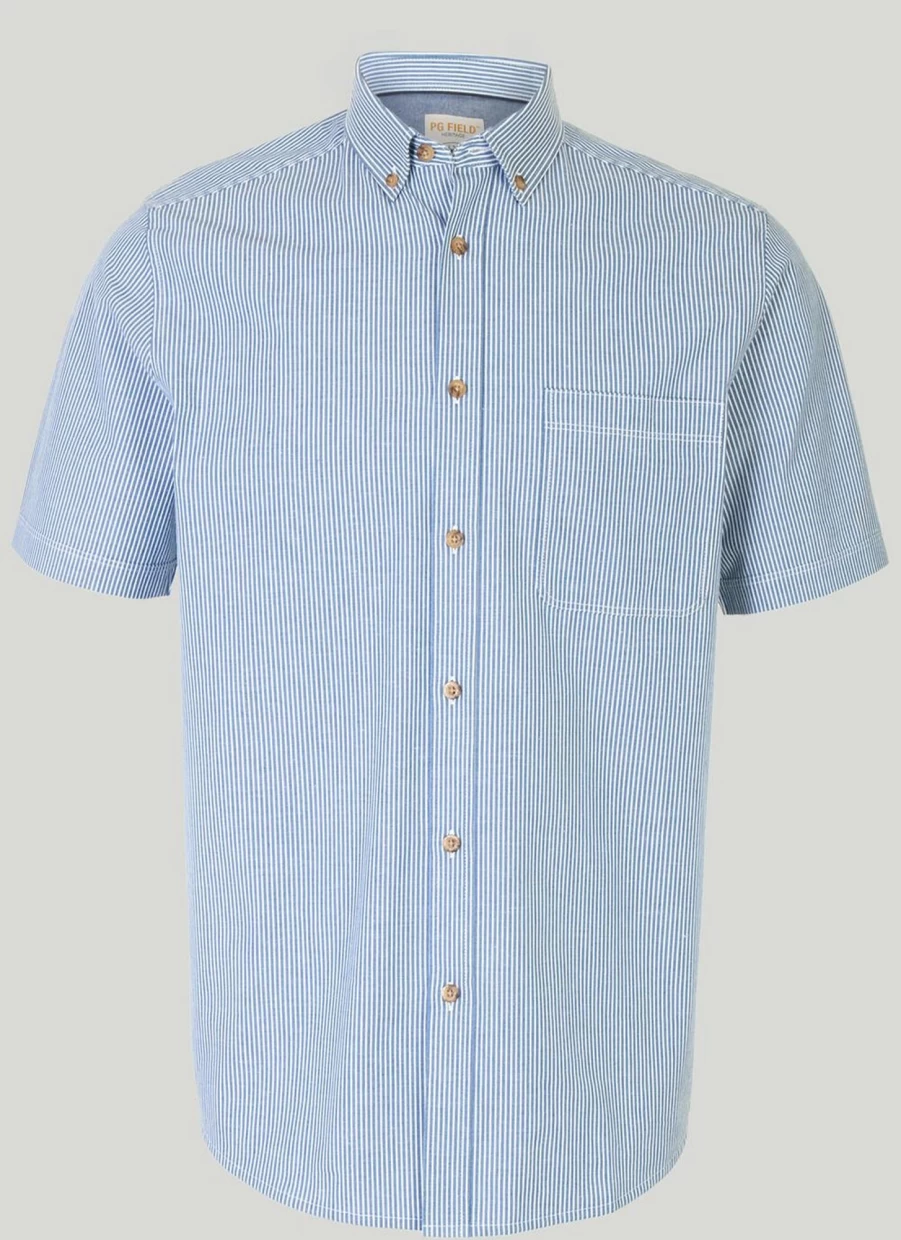 PG Field Men's Cotton Striped Casual Shirt - Classic Comfort Fit