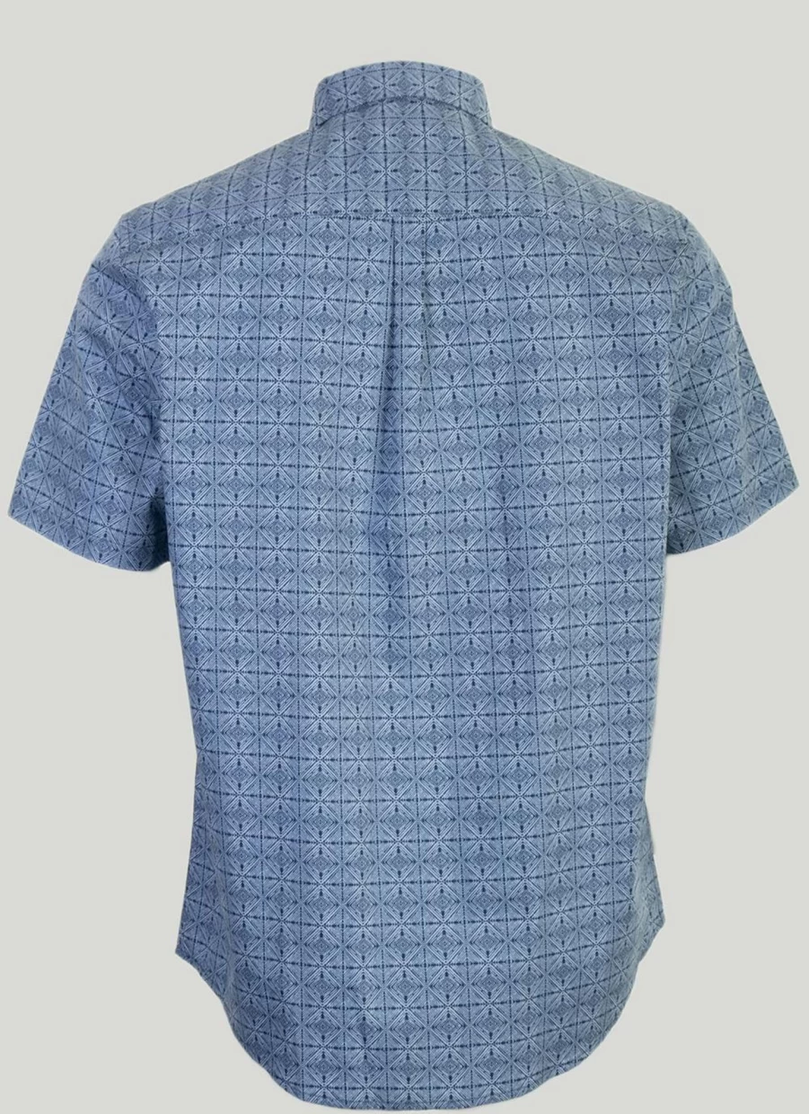 PG Field Men's Cotton Short Sleeve Printed Casual Shirt