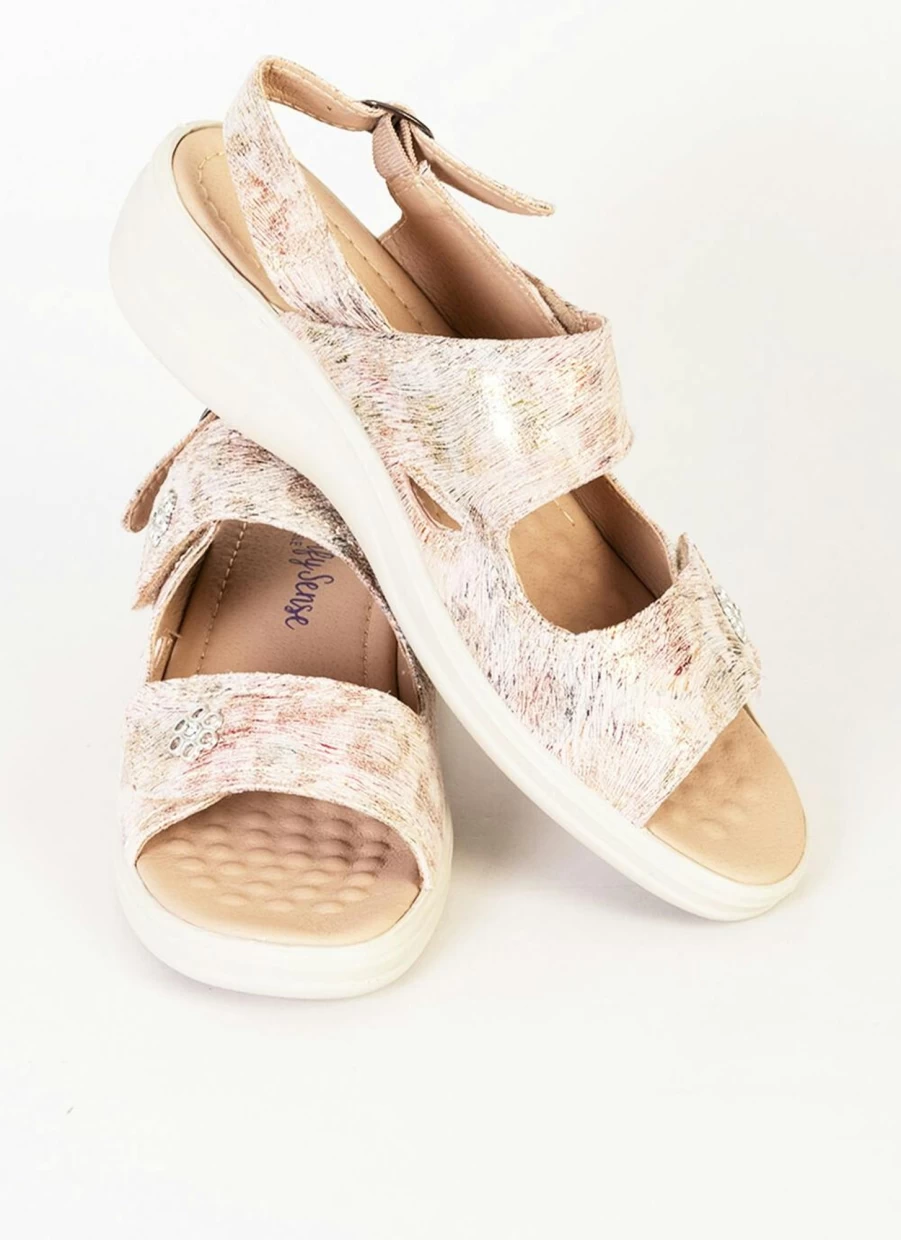 Comfy Sense Women's Shimmer Sandals - Glittery Comfortable Footwear for Ladies