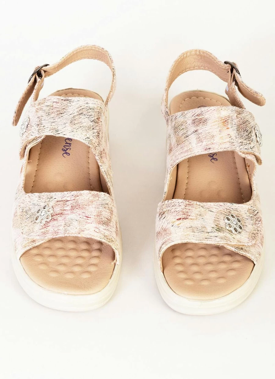 Comfy Sense Women's Shimmer Sandals - Glittery Comfortable Footwear for Ladies