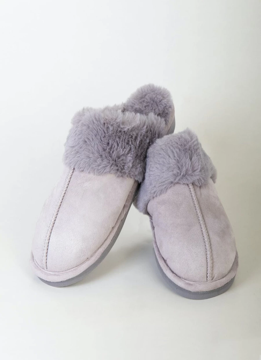 Comfy Sense Women's Suedette Mule Slippers - Soft Faux Suede Comfort Slides