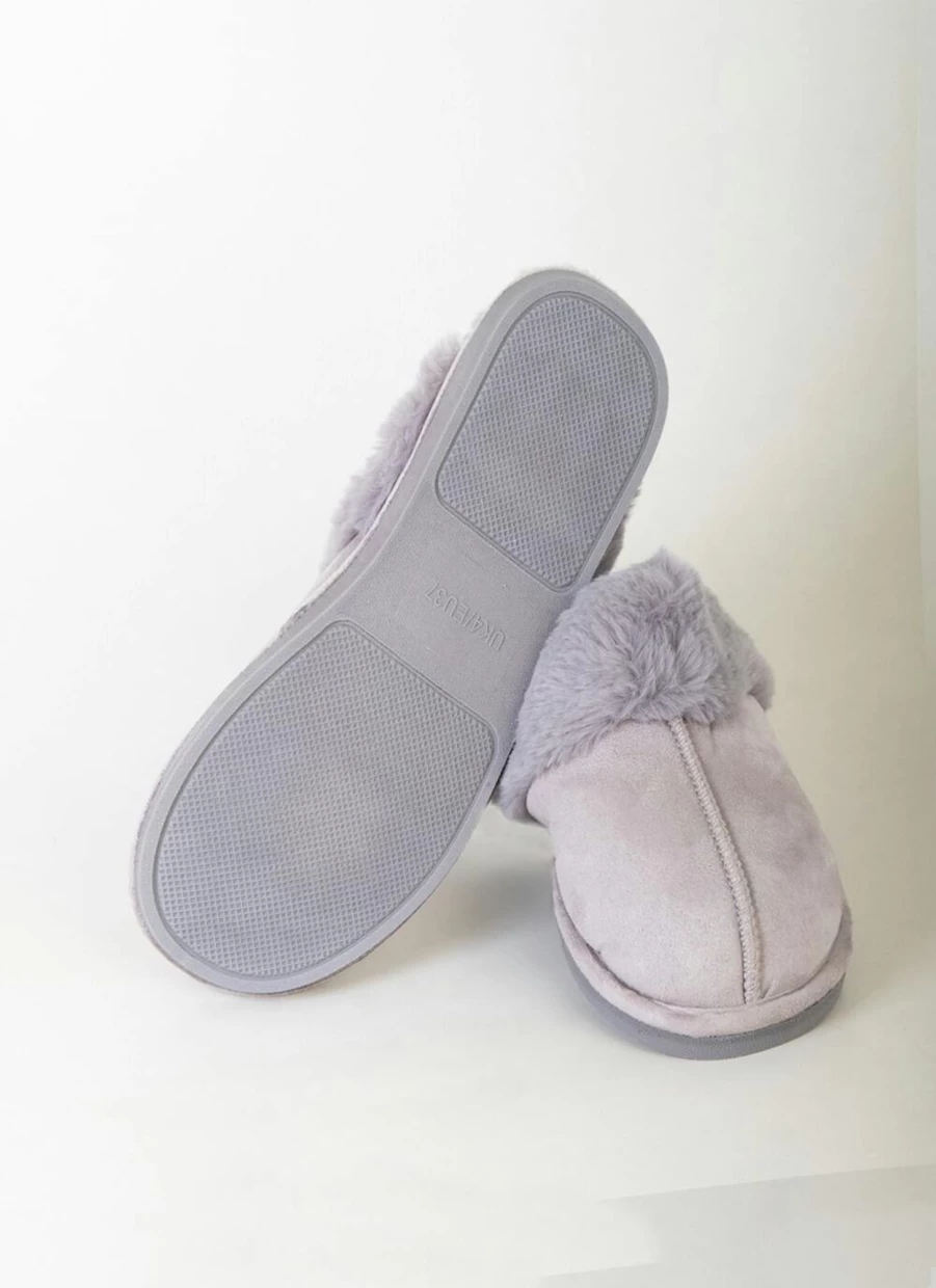 Comfy Sense Women's Suedette Mule Slippers - Soft Faux Suede Comfort Slides