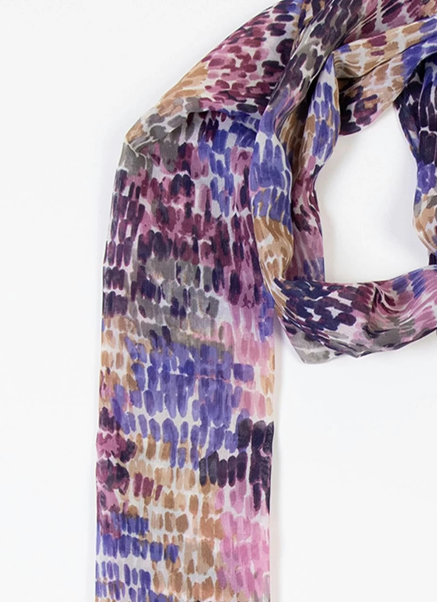 "Isle Women's Brushed Squares Print Scarf - Soft Geometric Pattern Fashion Scarf"