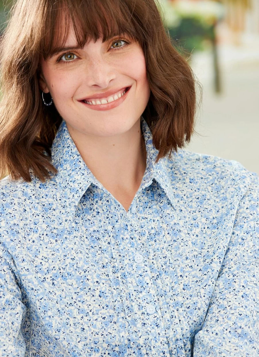 Honor Millburn Women's Stylish Printed Blouse - Trendy Floral Top for Casual & Office Wear