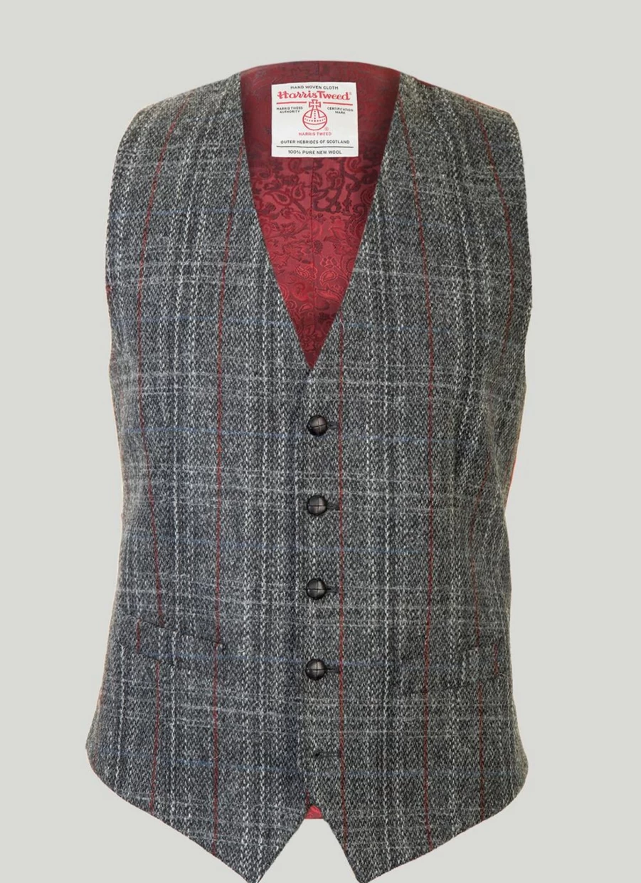 Men's Harris Tweed Eriskay Waistcoat - Classic British Vest for Formal & Casual Wear