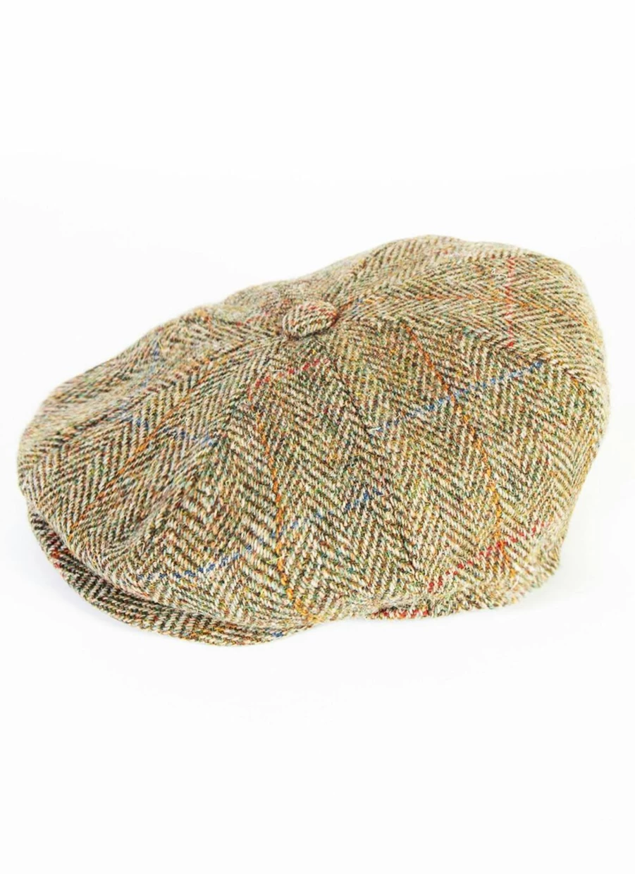 Harris Tweed Men's 8-Piece Peak Cap Collection - Classic British Style
