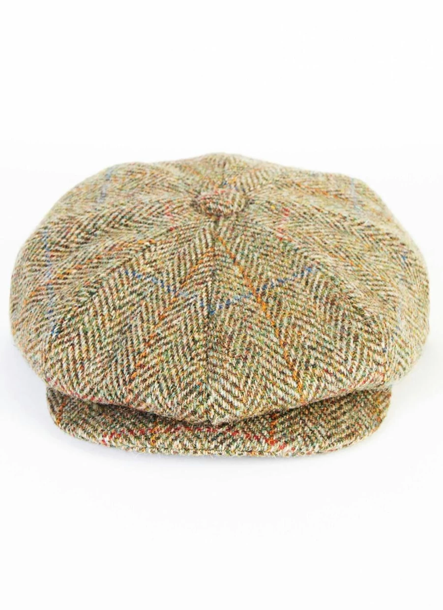 Harris Tweed Men's 8-Piece Peak Cap Collection - Classic British Style