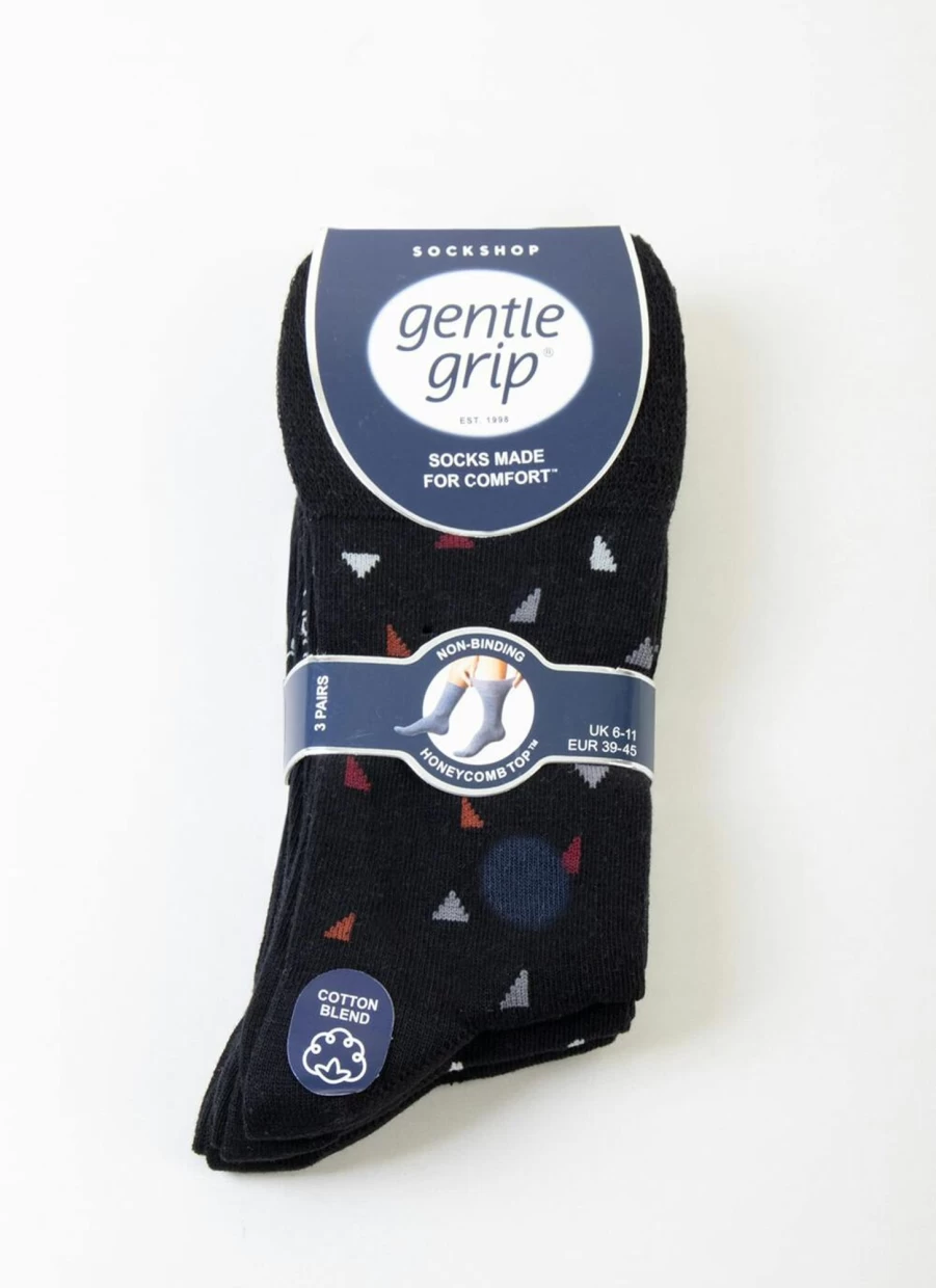 Gentle Grip Men's Ankle Socks 3 Pack - Comfortable Non-Slip Athletic Socks for Daily Wear