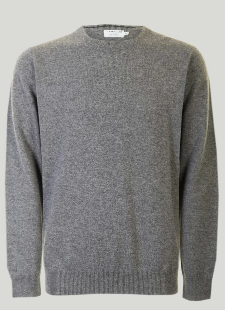 Gleneagles Men's Cashmere Crew Neck Sweater - Soft Luxury Knitwear for Gentlemen