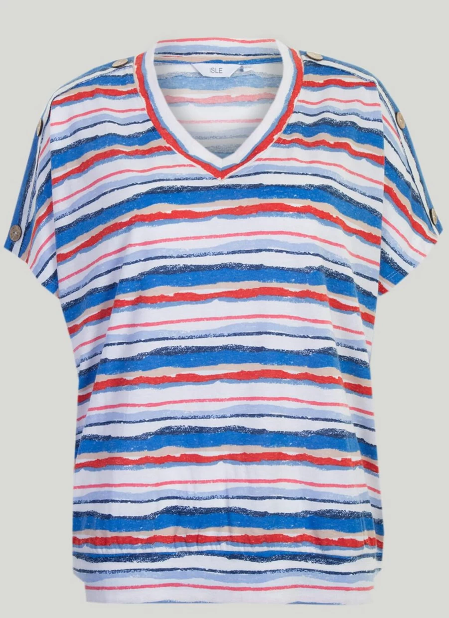 Isle Women's V-Neck T-Shirt - Soft Cotton Casual Tee for Everyday Wear