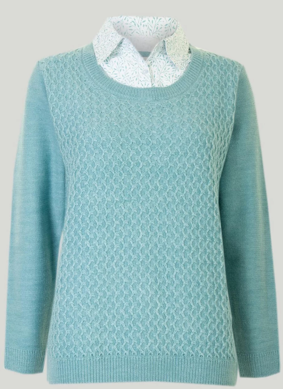 Isle Women's Mock Neck Knit Jumper Shirt - Casual Long Sleeve Tops