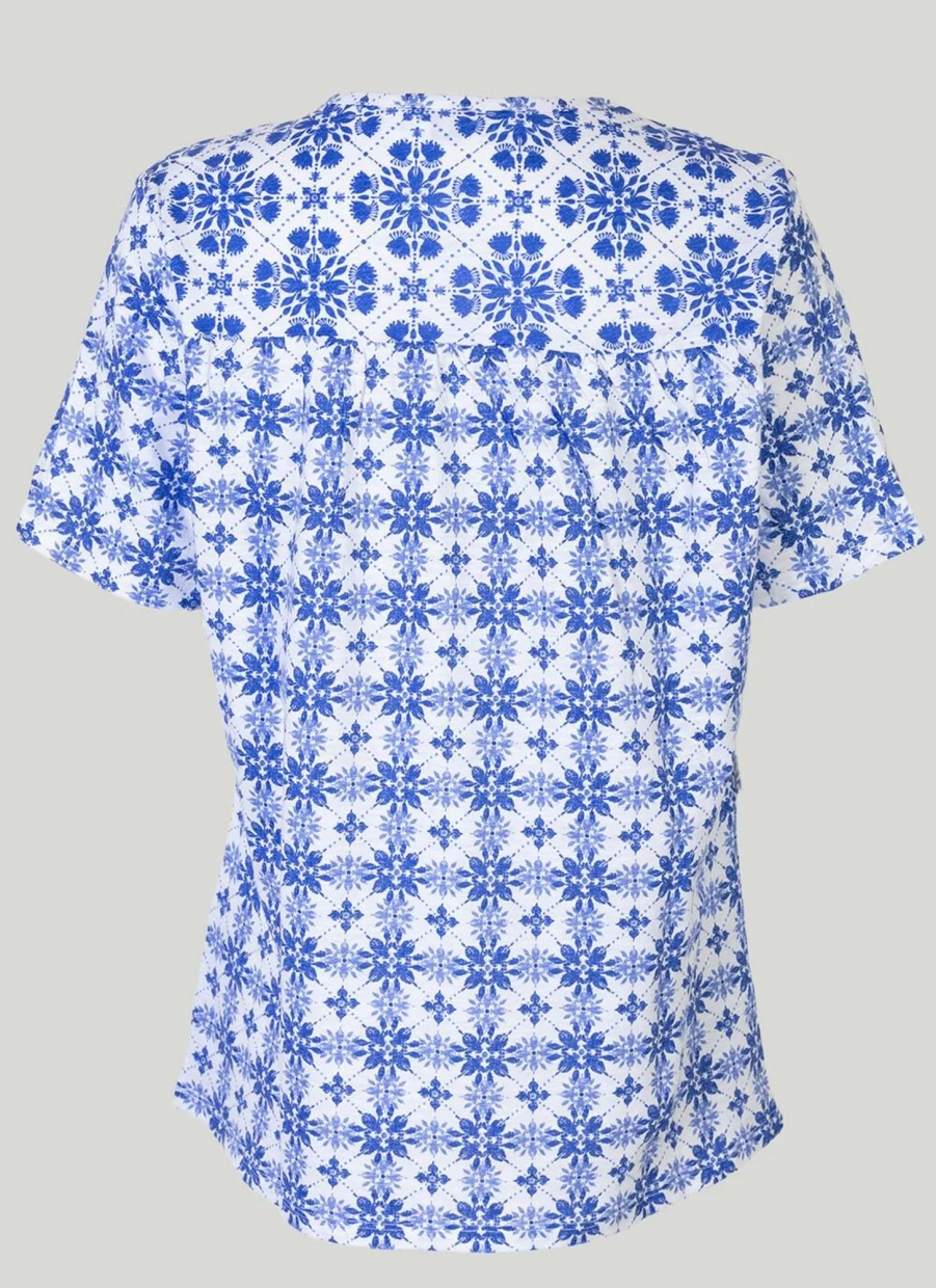 "Isle Women's Floral Tie Neck Blouse - Stylish Printed Top for Women"