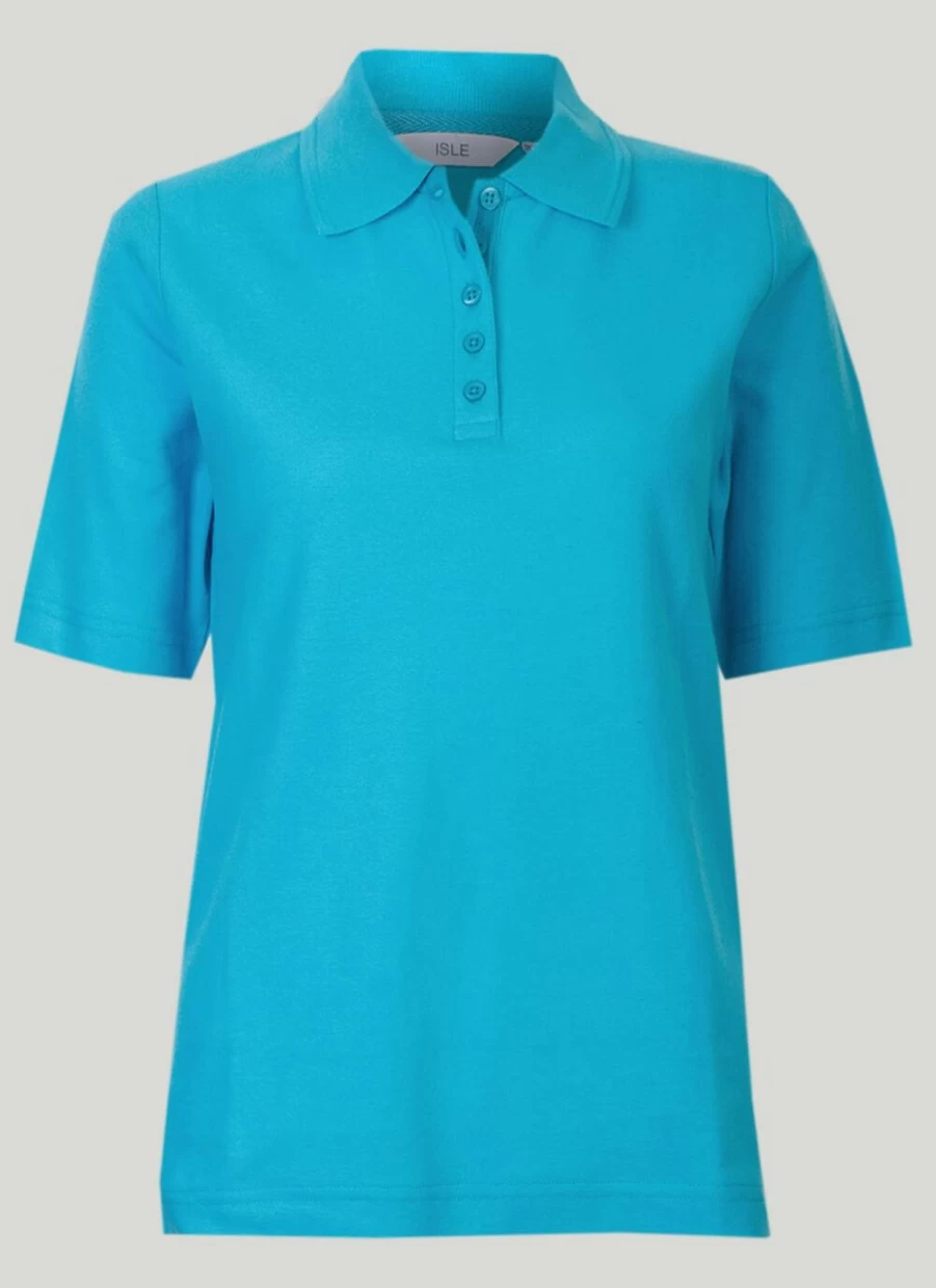 "Isle Women's Classic Polo Shirt – Comfortable & Stylish Cotton Top"