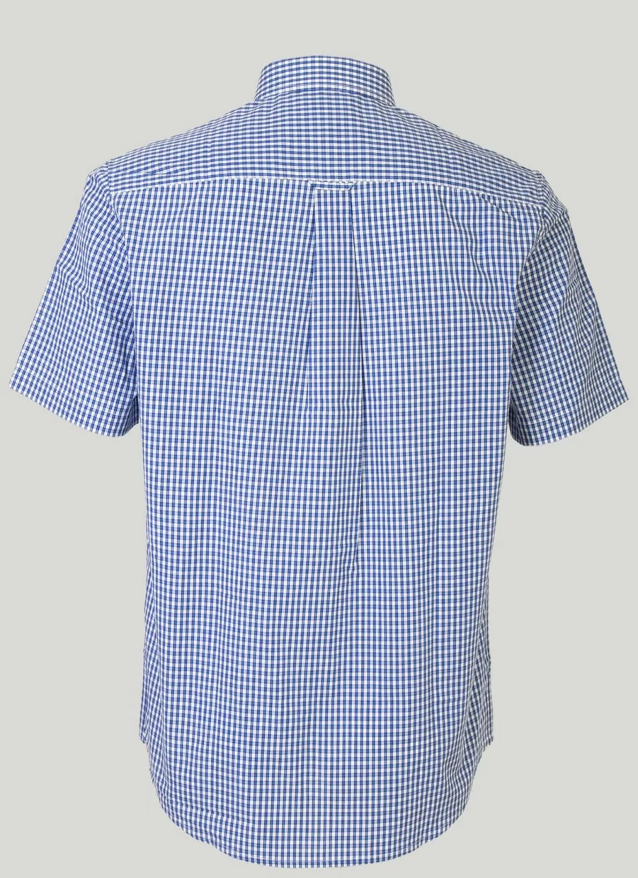 James Pringle Men's Short Sleeve Checkered Shirt - Classic Plaid Casual Summer Top