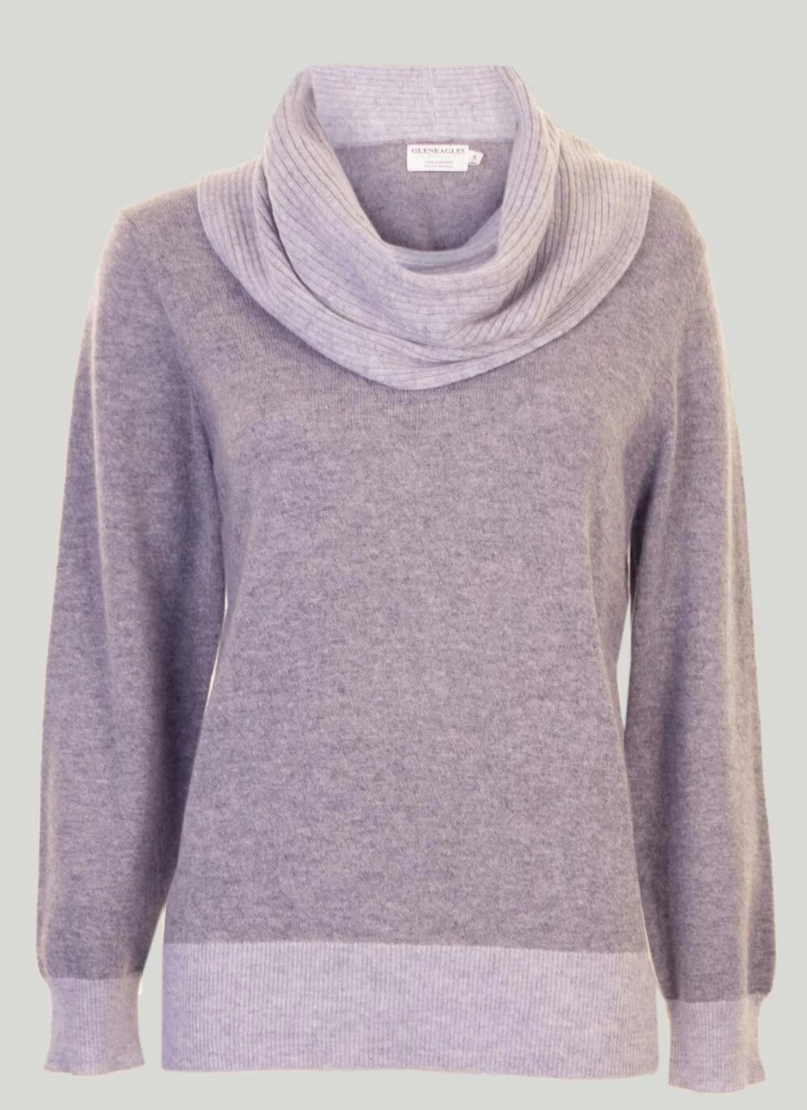Gleneagles Women's Cashmere Cowl Neck Sweater Soft Luxury Knit Pullover