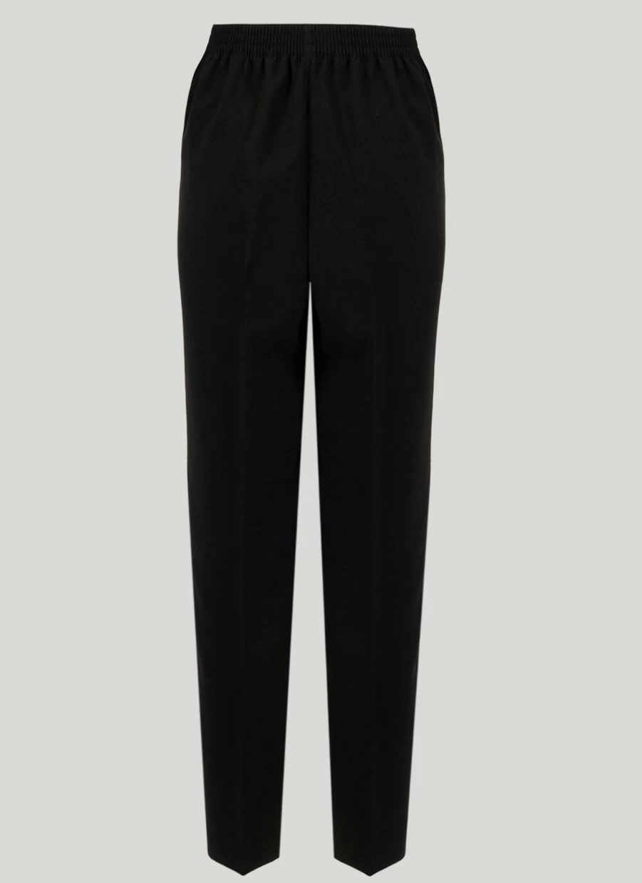 Isle Women's Black Classic Straight Leg Trousers - High Waist Office Pants for Women
