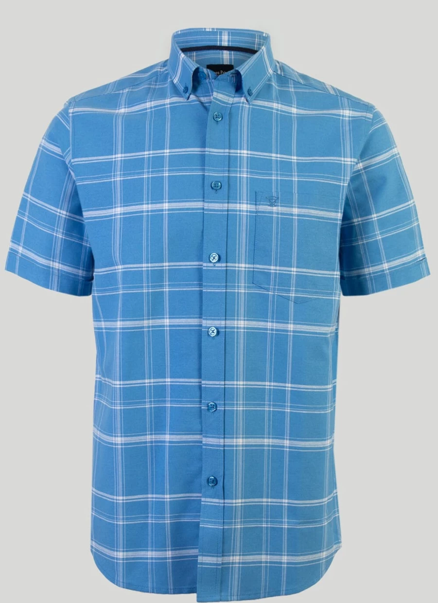 James Pringle Men's Oxford Check Shirt - Classic Plaid Button-Down for Men