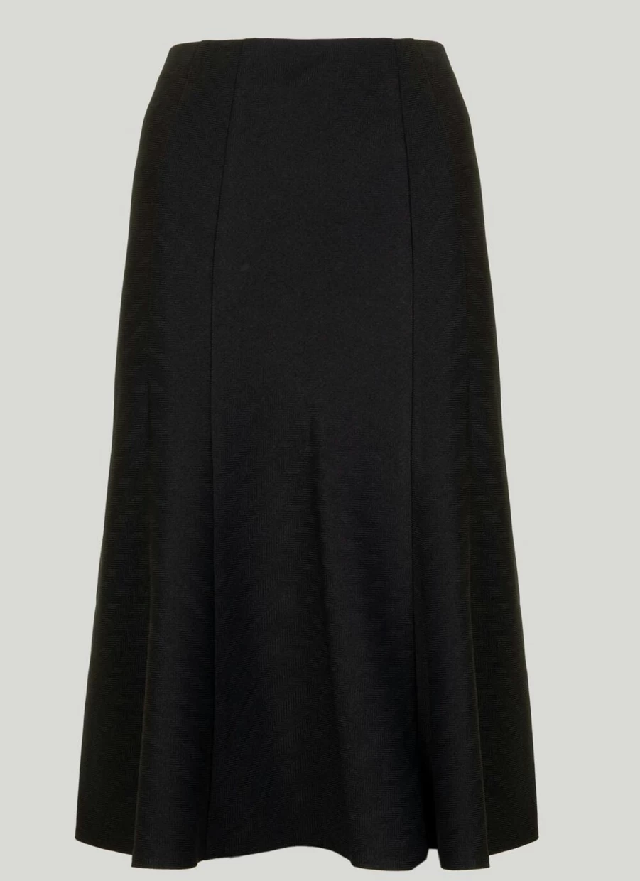 Honor Millburn Women's Textured Lined Skirt - 27" Flared A-Line Mid-Length Comfortable Stretch Waist Casual Elegant Style