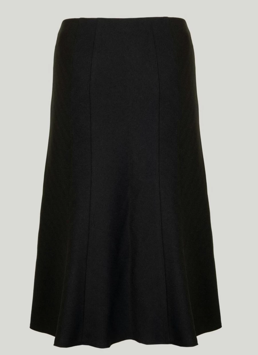 Honor Millburn Women's Textured Lined Skirt - 27" Flared A-Line Mid-Length Comfortable Stretch Waist Casual Elegant Style