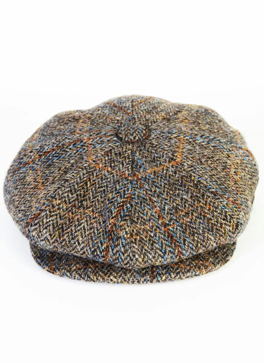 Harris Tweed Men's 8-Piece Peak Cap Collection - Classic British Style