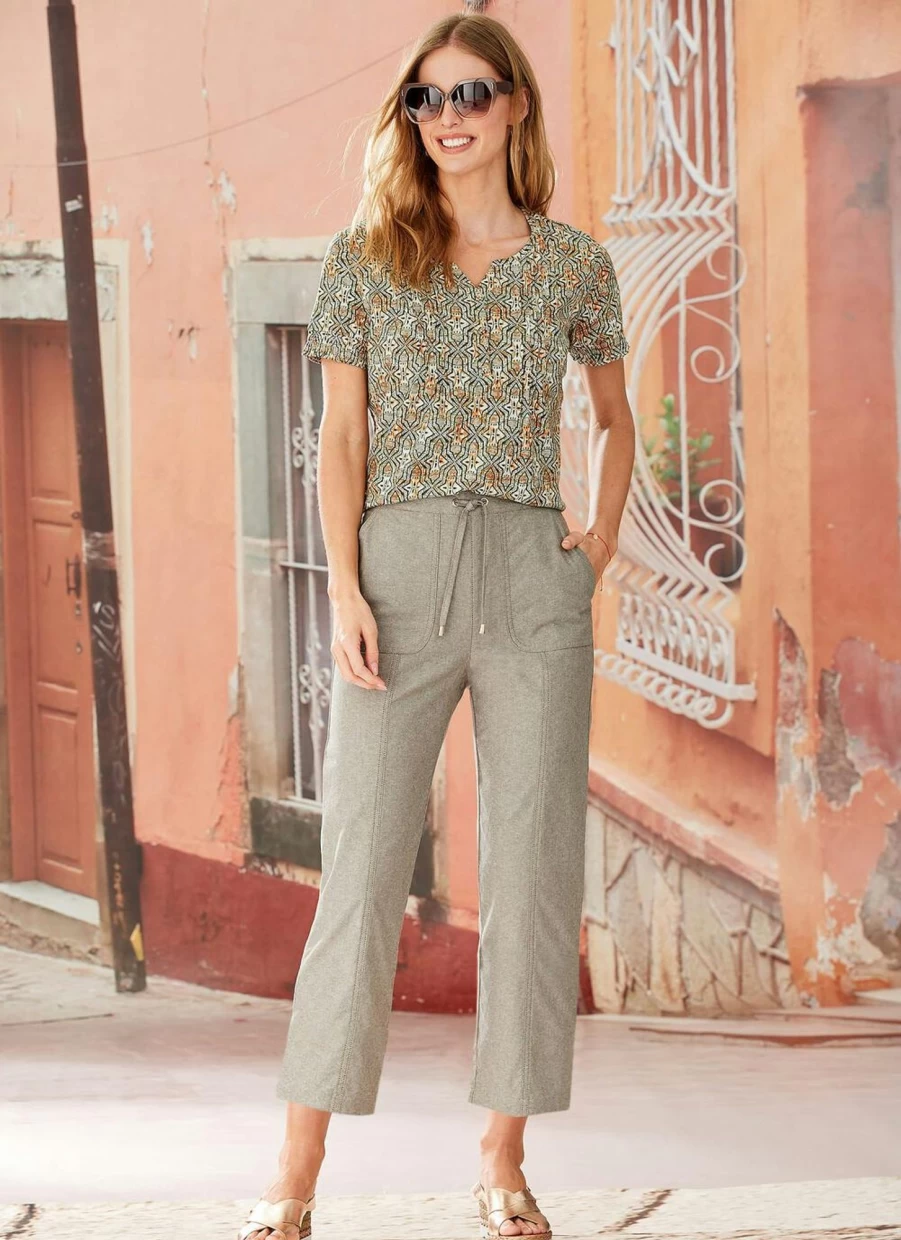 "Isle Women's Chambray Trousers – Comfortable & Stylish Casual Pants"