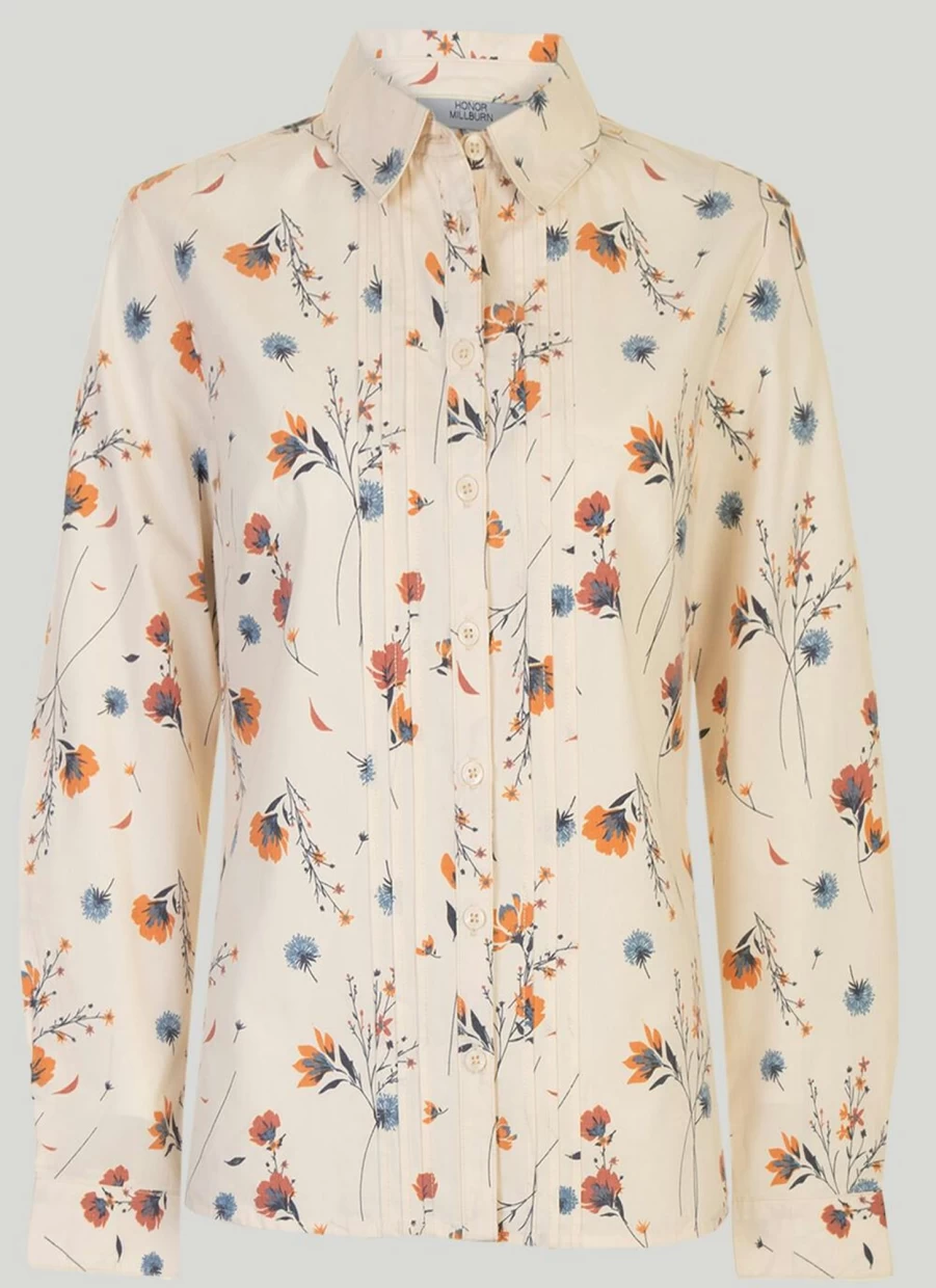 Honor Millburn Women's Floral Print Blouse - Stylish Flowy Top for Casual & Dressy Outfits