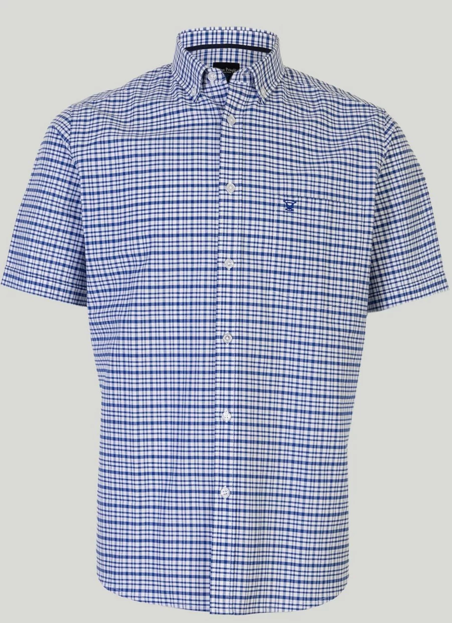 James Pringle Men's Oxford Check Shirt - Classic Plaid Button-Down for Men