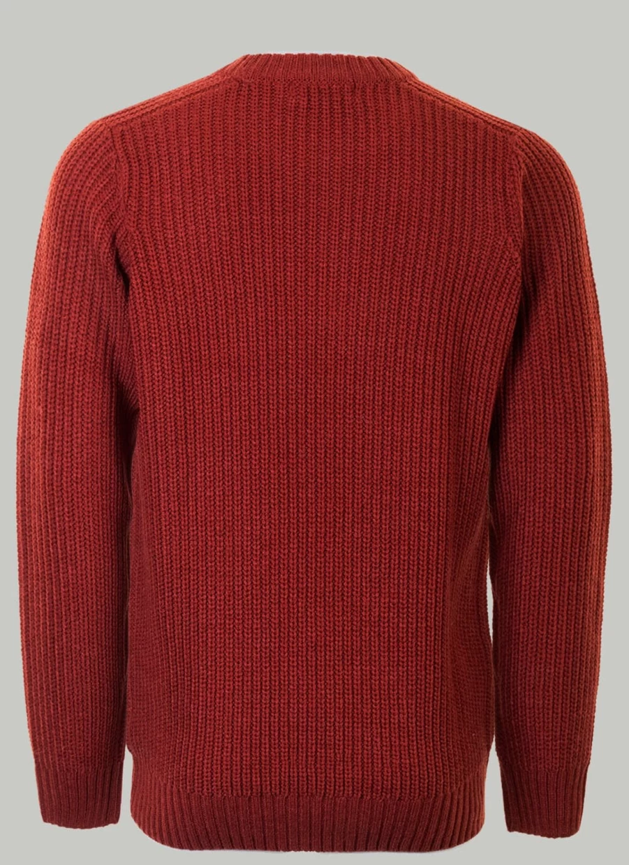 PG Field Men's Fisherman Rib Crew Neck Jumper - Warm Knit Sweater