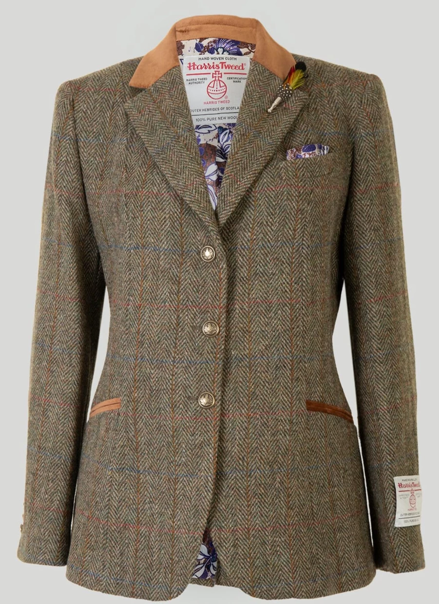 Women's Harris Tweed Jacket - Classic British Wool Coat for Ladies